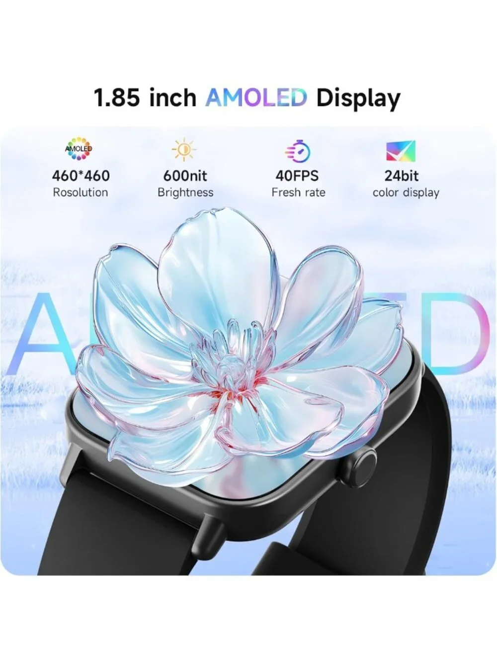 Men's Smart Watch 1.85'' AMOLED Display, Alexa Built-in, Fitness Tracker